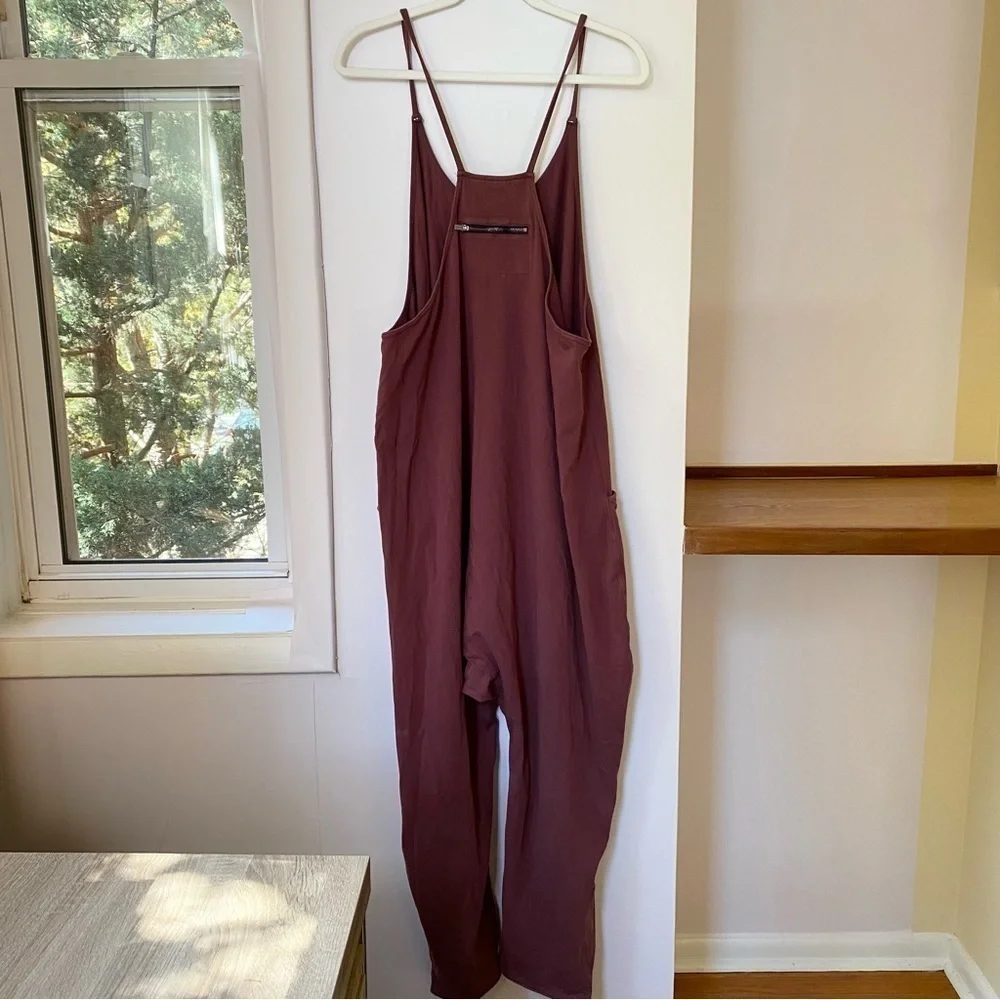 New Free People Movement Hot Shot Onesie in Pomegranate Red Berry XS